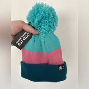 NWT Headster Pompom Toque Blue Pink Small